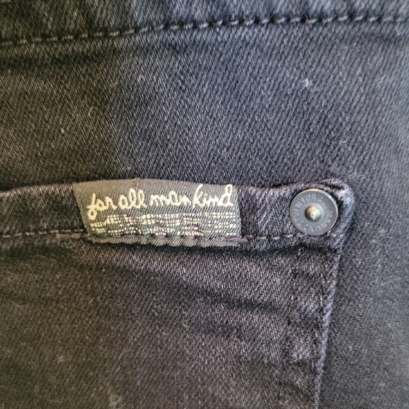 7 For All Mankind Black Straight Leg Jeans - Picture 4 of 5